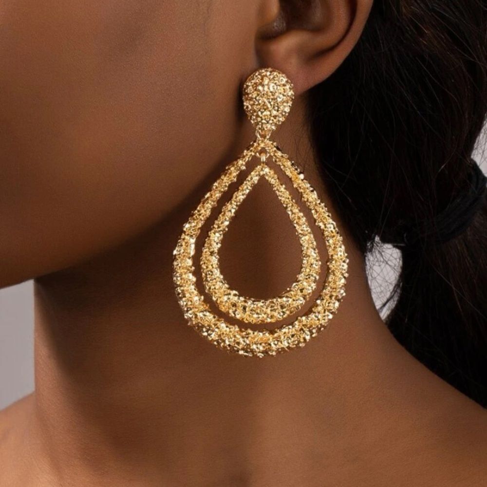 3for$20 NEW Textured Water Drop Earrings